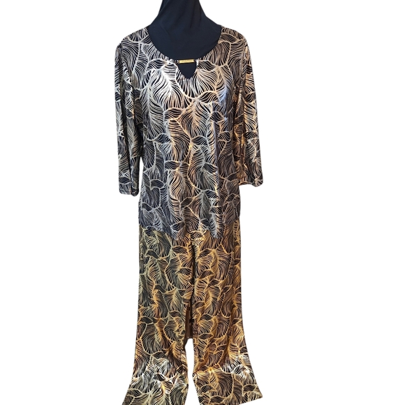 Masseys Abstract Print 2-piece Romper XL Metallic Material Very Unique! - Picture 6 of 15